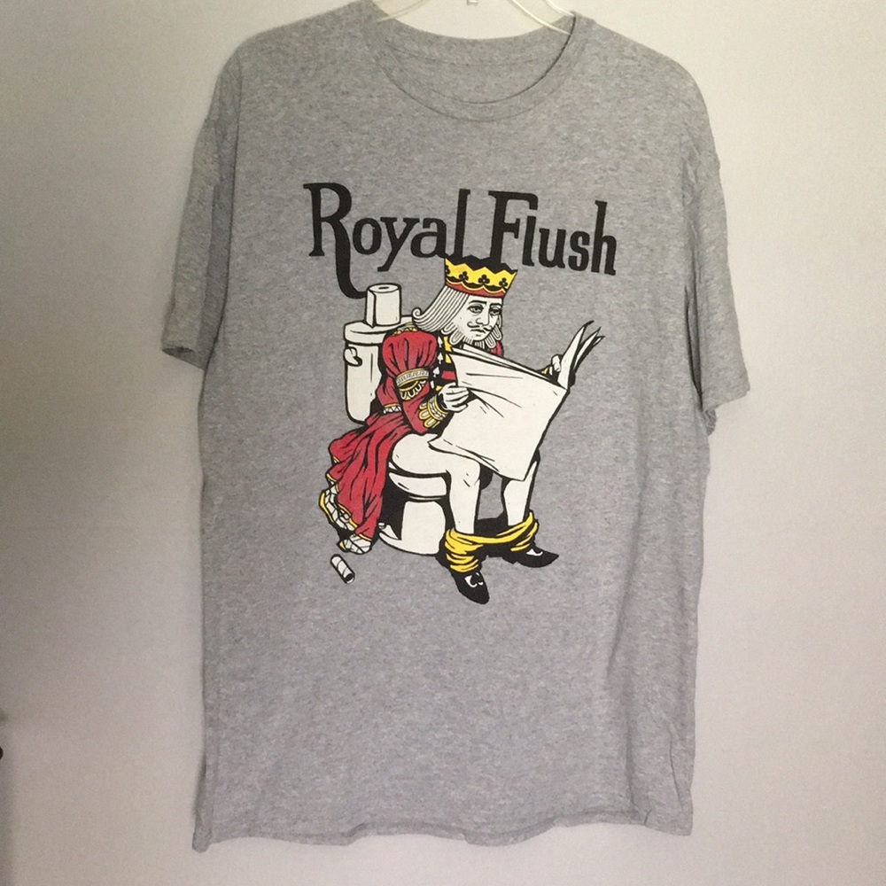 Gray decal shirt. Sz L or XL?????